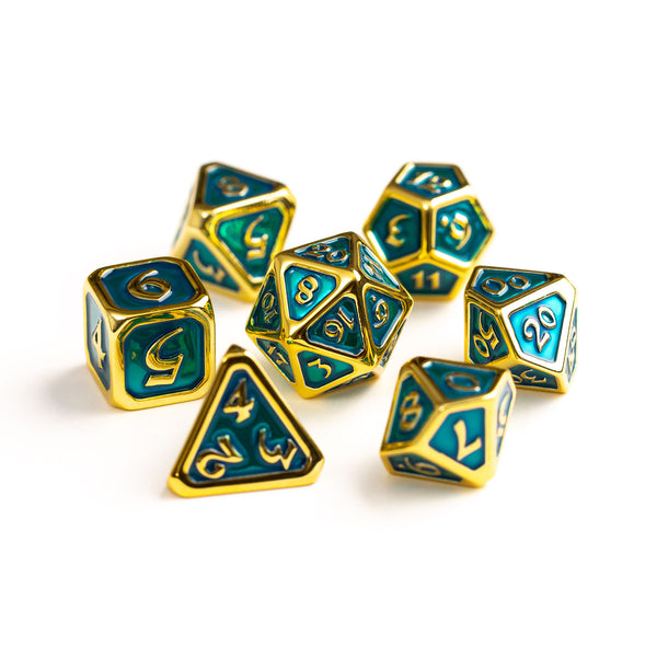 7pc RPG Set - Polychrome Diaglyph Auric Aquamarine