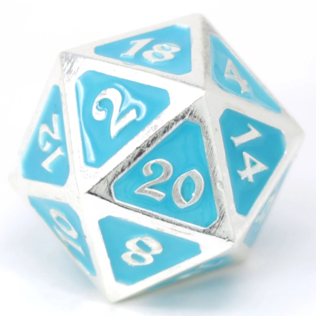 Single d20 - AfterDark Mythica Neon Rain by Die Hard Dice
