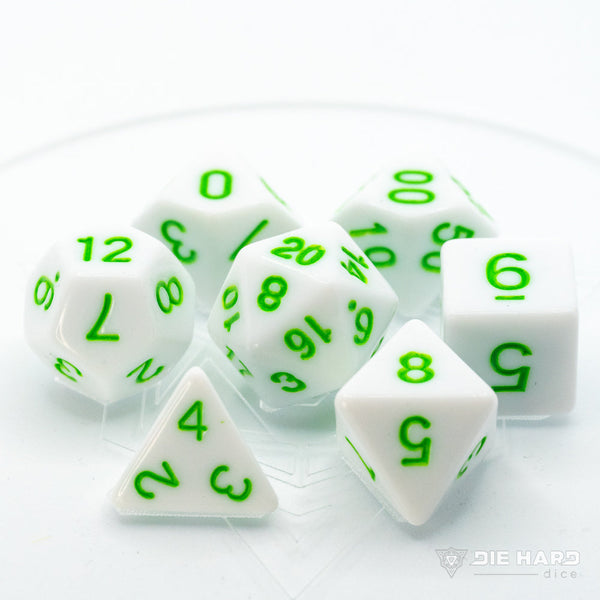 7pc RPG Set - White with Pastel Green