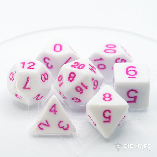 7pc RPG Set - White with Pastel Magenta