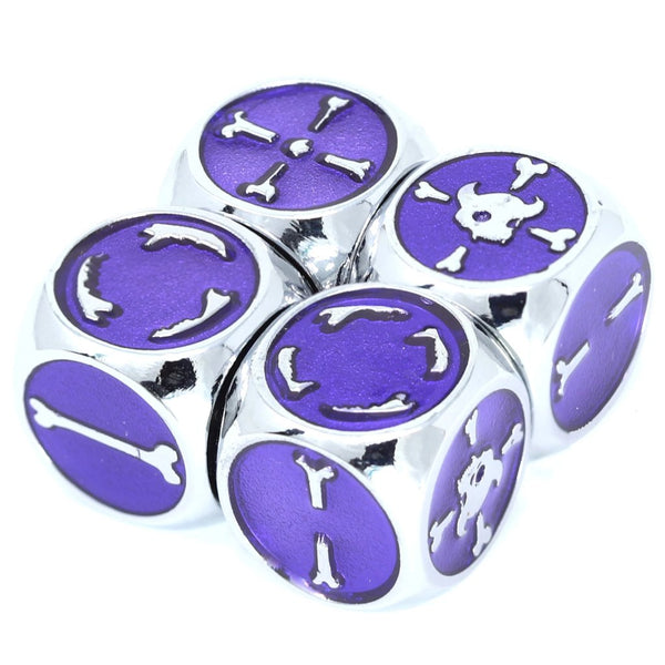Set of 4 Brute Force Fudge Dice - Silver Amethyst