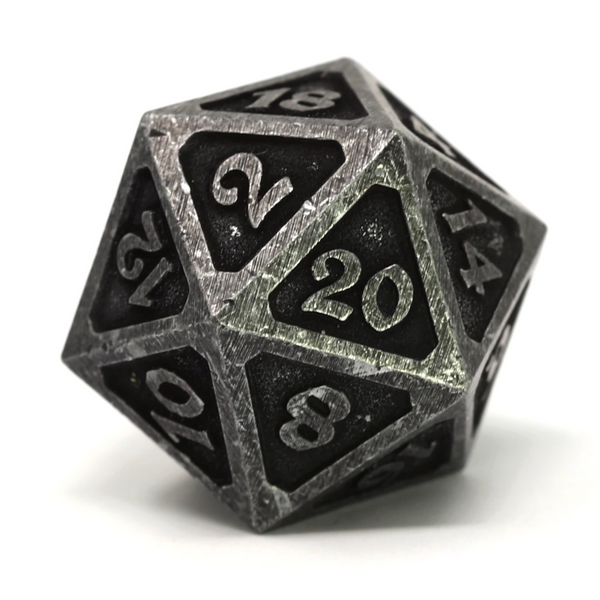 Single d20 - Mythica Dark Iron by Die Hard Dice