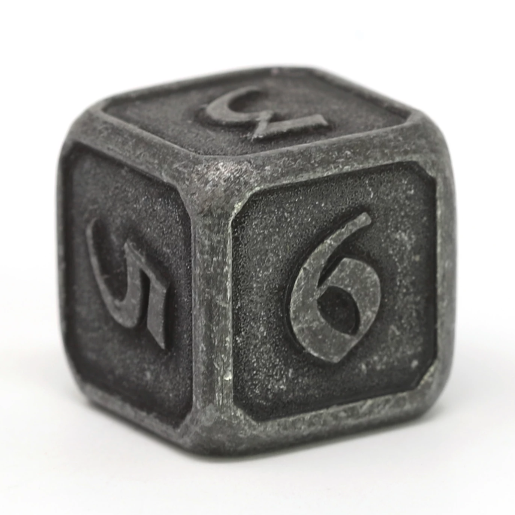 Single d6 - Mythica Dark Iron by Die Hard Dice