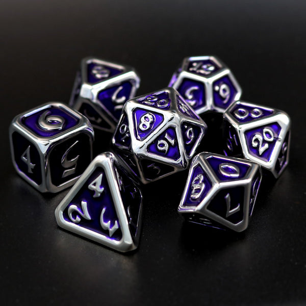 7pc RPG Set - Polychrome Diaglyph Argent Amethyst