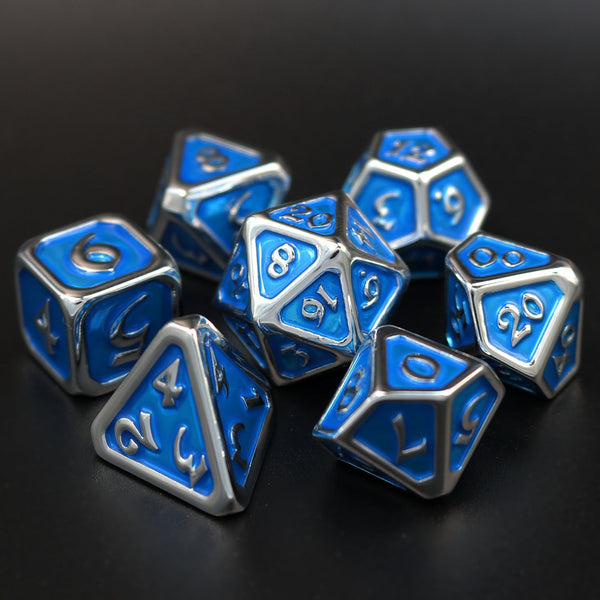 7pc RPG Set - Polychrome Diaglyph Argent Aquamarine