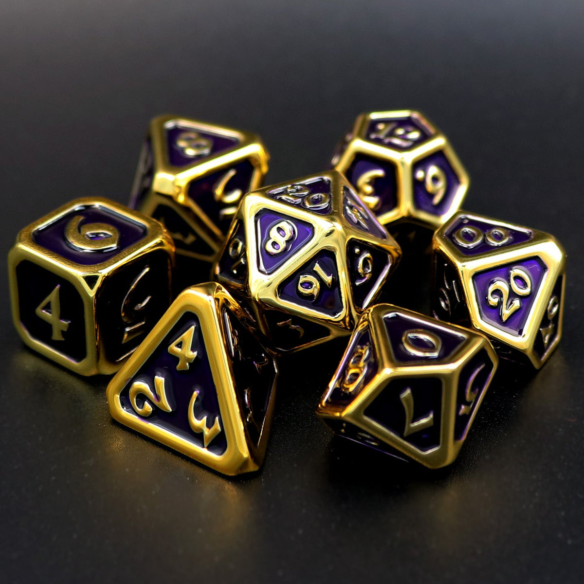 7pc RPG Set - Polychrome Diaglyph Auric Amethyst