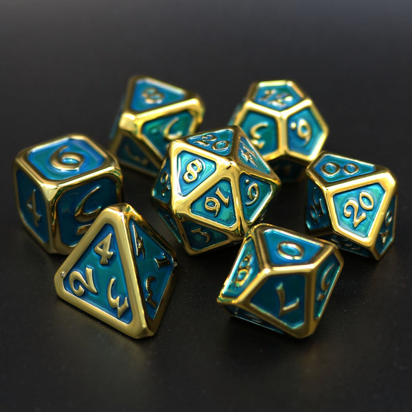 7pc RPG Set - Polychrome Diaglyph Auric Aquamarine
