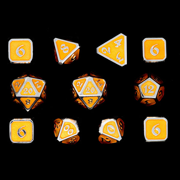 11 Piece RPG Set - Mythica Platinum Citrine by Die Hard Dice