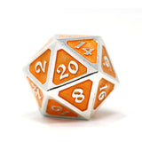 Single d20 - Mythica Platinum Citrine by Die Hard Dice