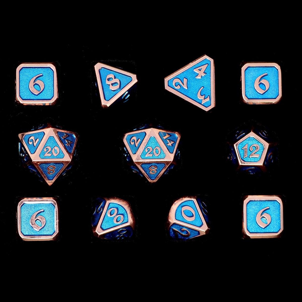 11 Piece RPG Set - Mythica Copper Aquamarine by Die Hard Dice
