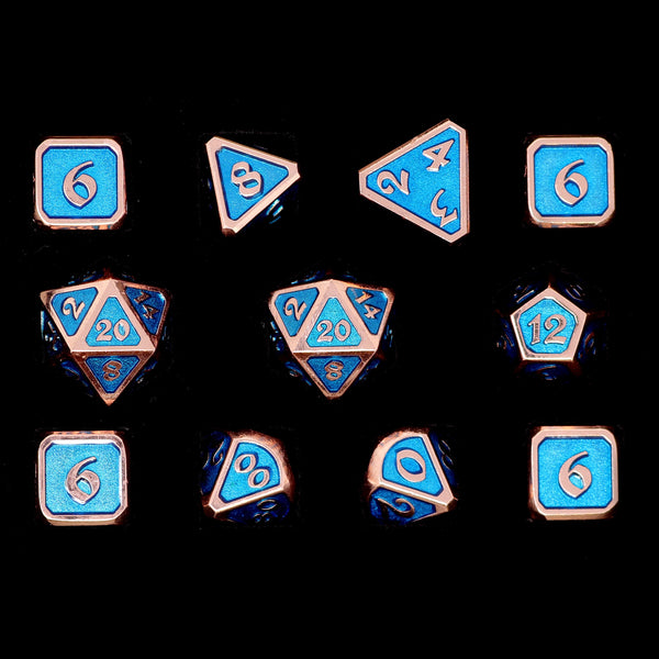 11 Piece RPG Set - Mythica Copper Aquamarine by Die Hard Dice