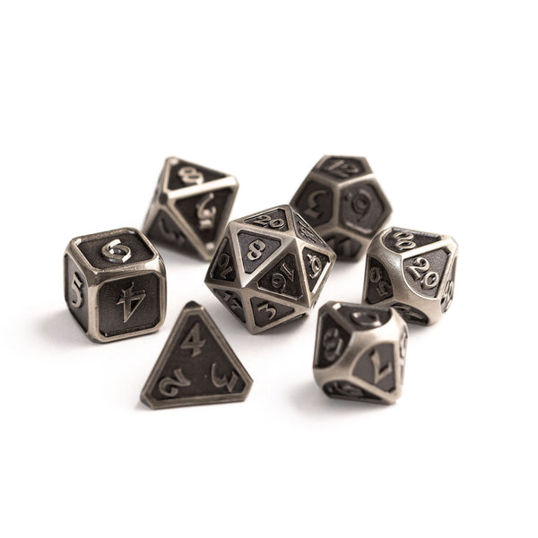 7pc RPG Set - Mythica Battleworn Silver