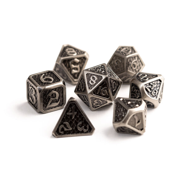 7pc RPG Set - Drakona Eldric Argentum