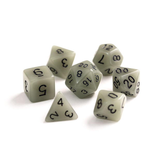 7pc RPG Set - Glow-in-the-Dark White