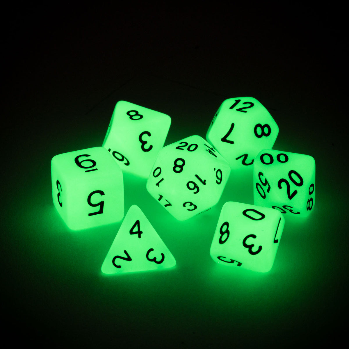 7pc RPG Set - Glow-in-the-Dark White