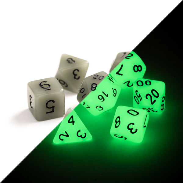 7pc RPG Set - Glow-in-the-Dark White