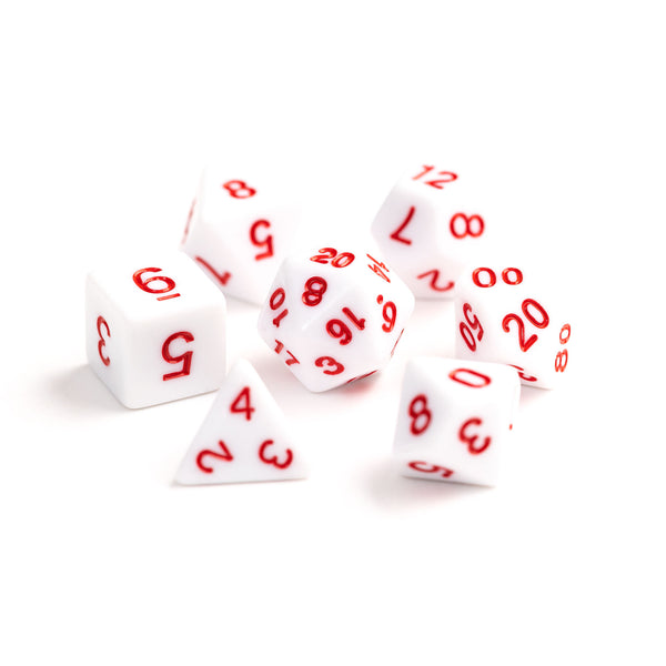 7pc RPG Set - White with Pastel Red
