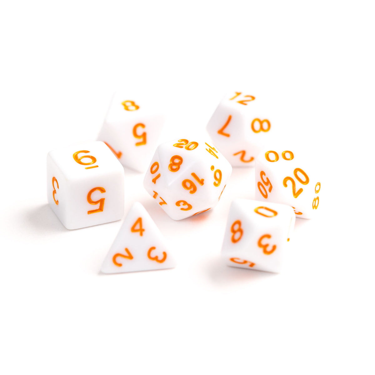 7pc RPG Set - White with Pastel Orange