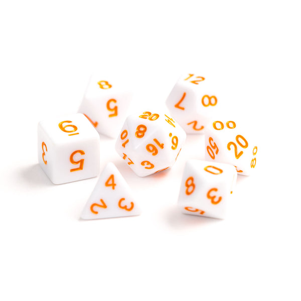 7pc RPG Set - White with Pastel Orange