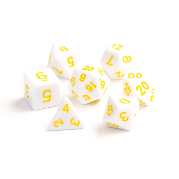7pc RPG Set - White with Pastel Yellow