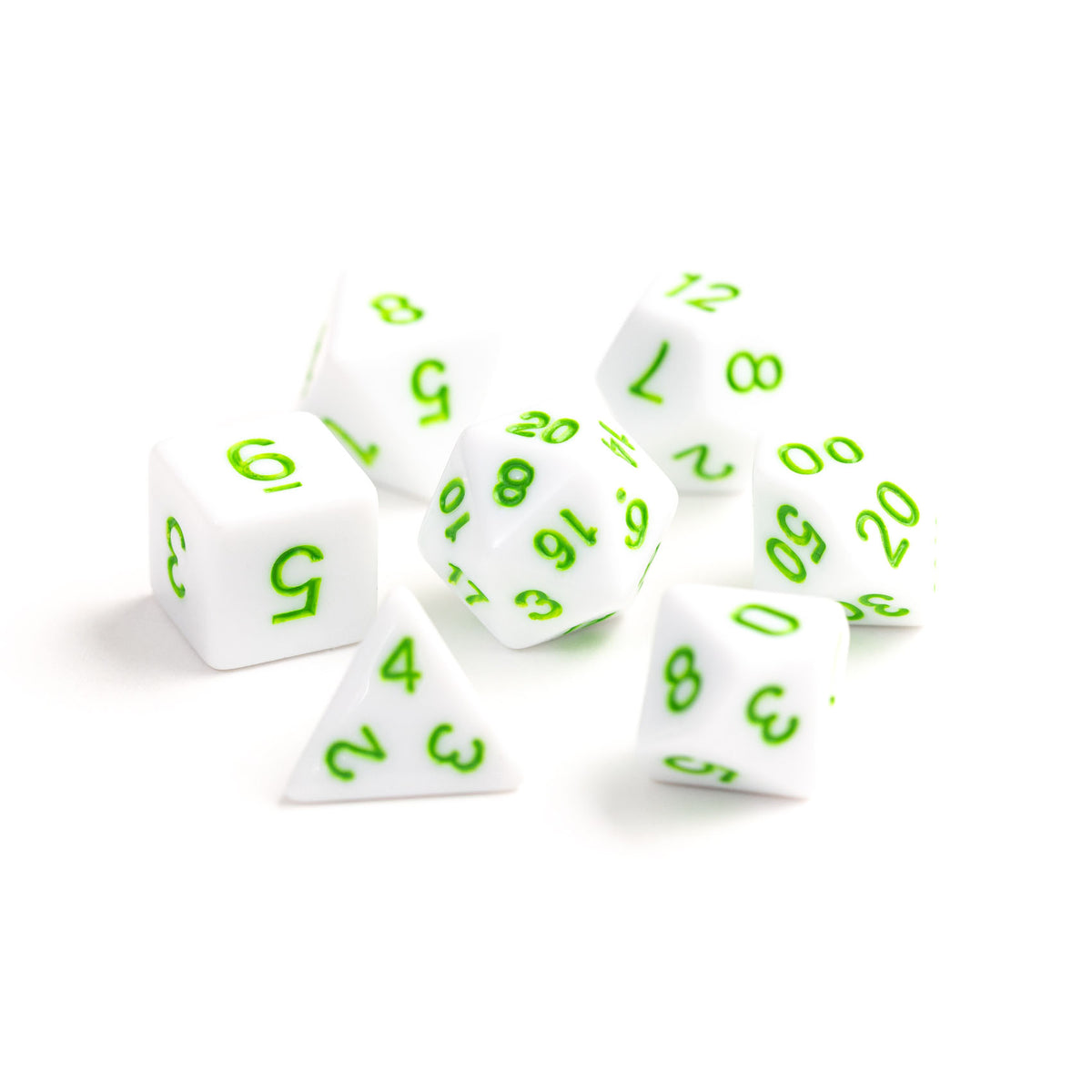 7pc RPG Set - White with Pastel Green