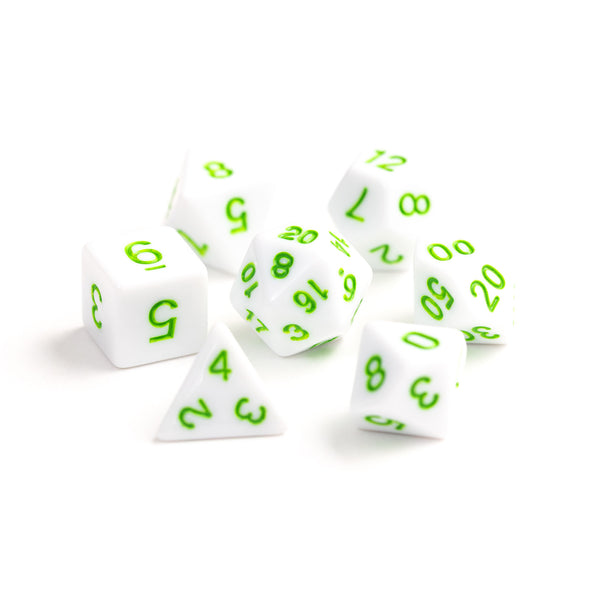 7pc RPG Set - White with Pastel Green
