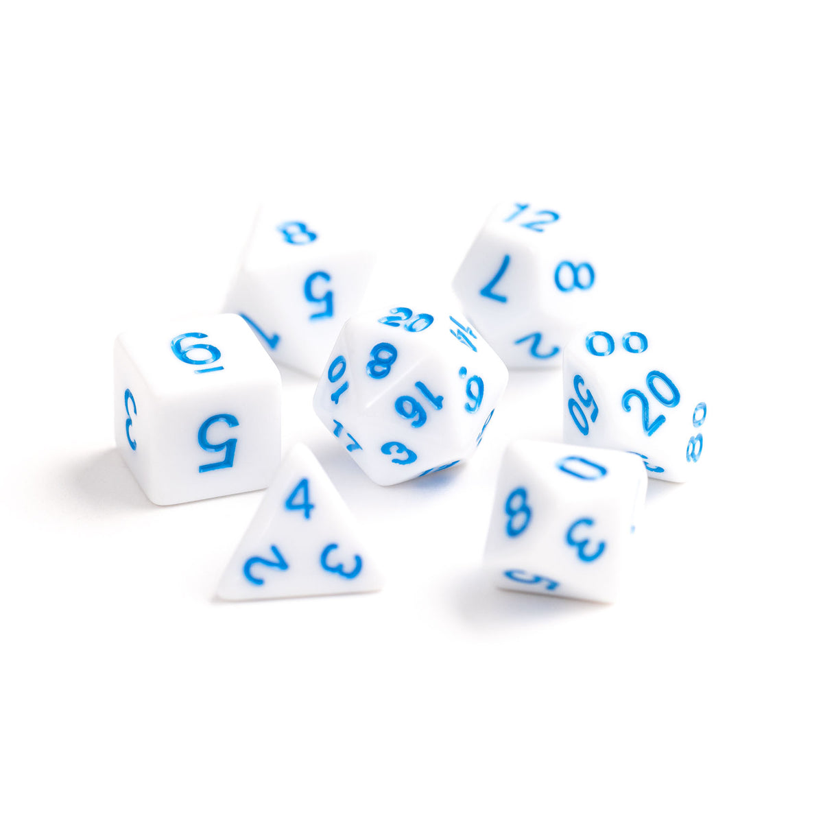 7pc RPG Set - White with Pastel Blue