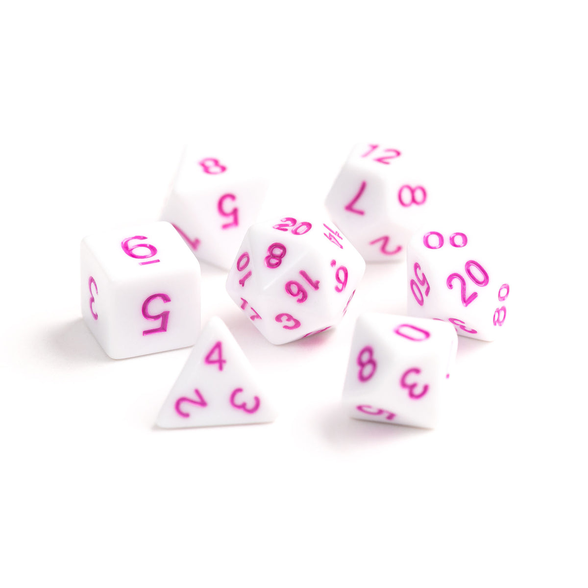 7pc RPG Set - White with Pastel Magenta