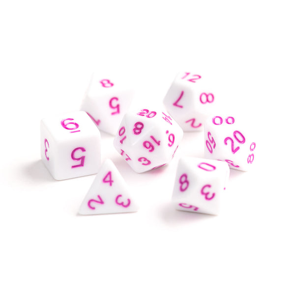 7pc RPG Set - White with Pastel Magenta
