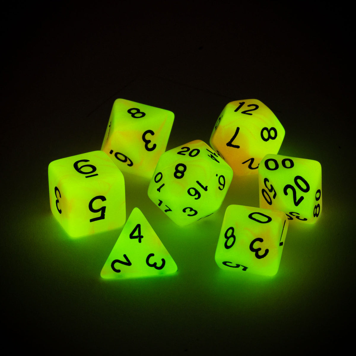 7pc RPG Set - Glow-in-the-Dark - Alchemists Fire