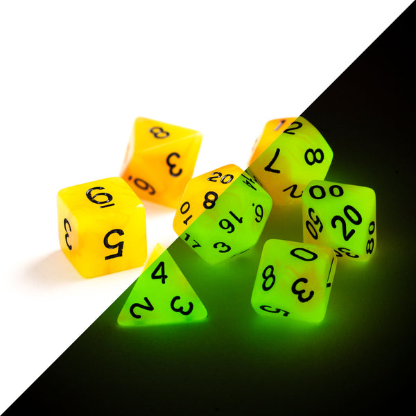 7pc RPG Set - Glow-in-the-Dark - Alchemists Fire