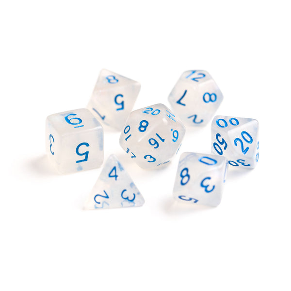 7pc RPG Set - Glacial Moonstone with Blue