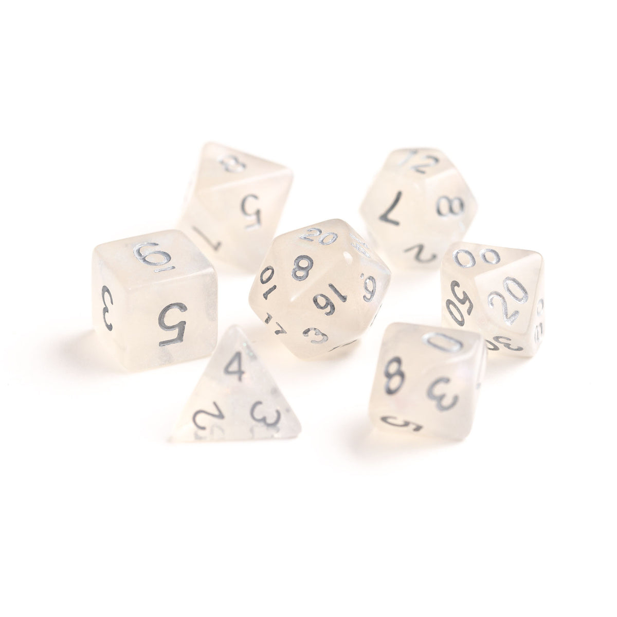 7pc RPG Set - Glacial Moonstone with Silver