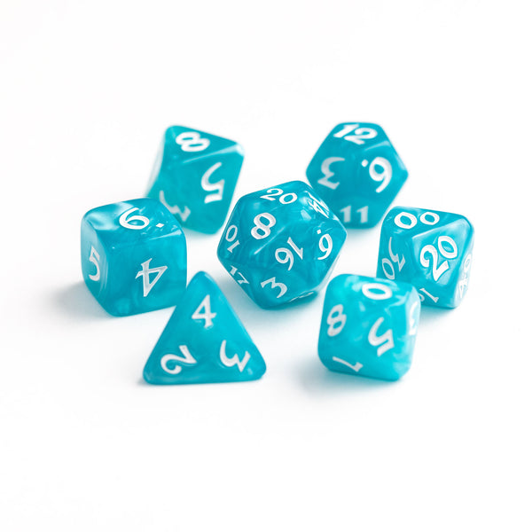 7pc RPG Set - Elessia Essentials - Teal with White