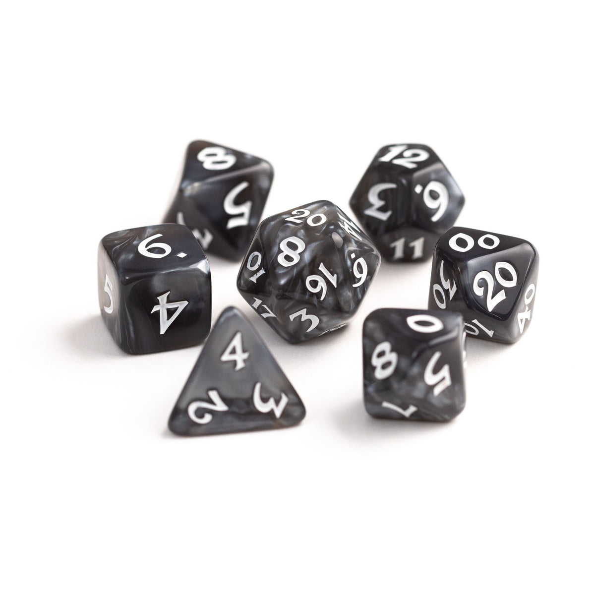 7pc RPG Set - Elessia Essentials - Gray with White