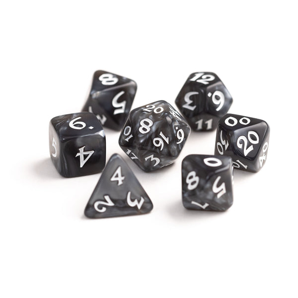 7pc RPG Set - Elessia Essentials - Gray with White