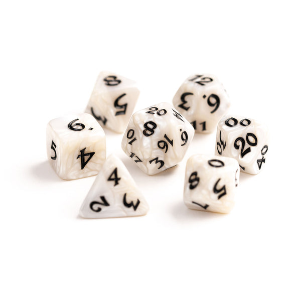 7pc RPG Set - Elessia Essentials - White with Black