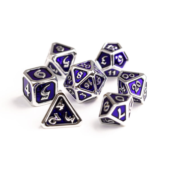7pc RPG Set - Polychrome Diaglyph Argent Amethyst