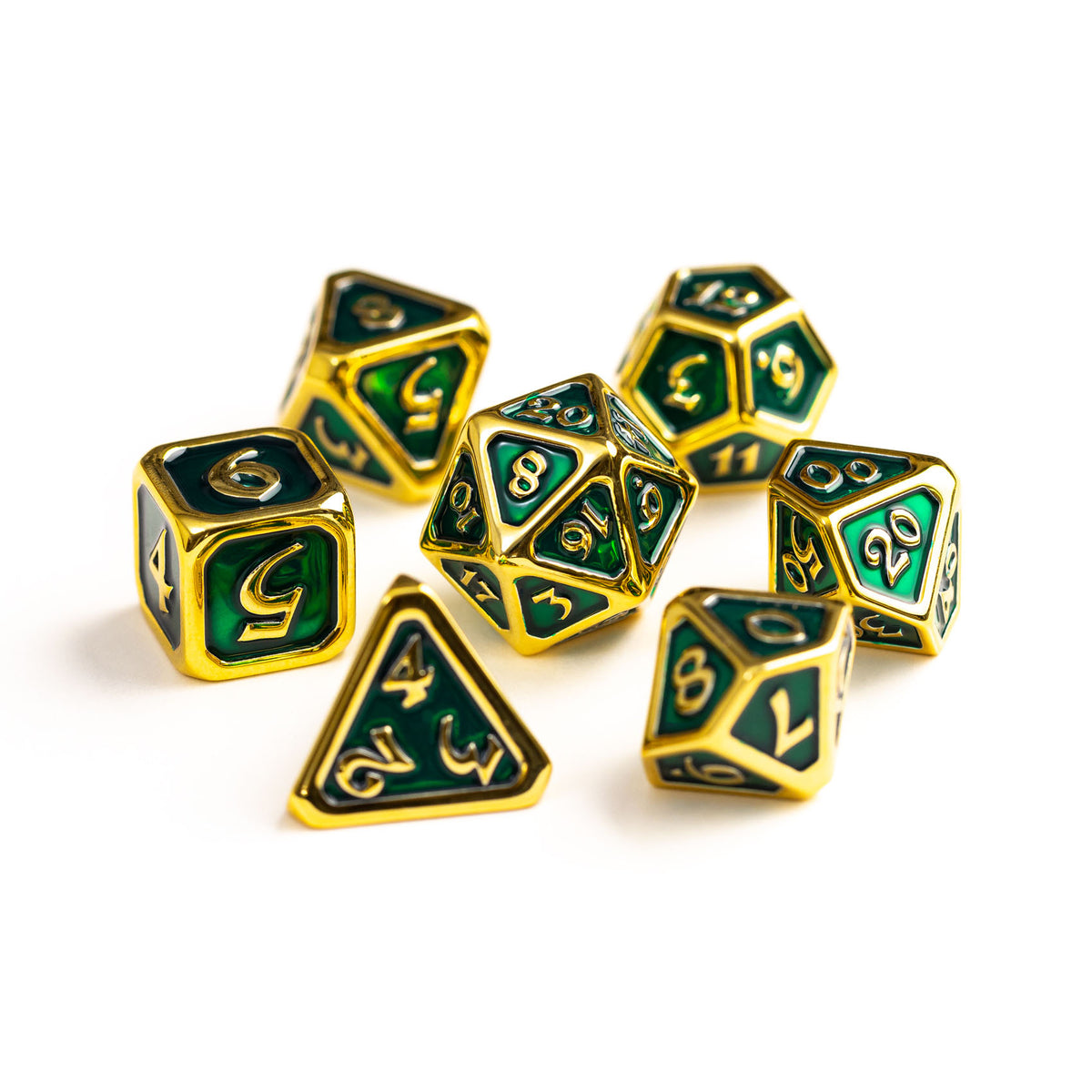 7pc RPG Set - Polychrome Diaglyph Auric Emerald
