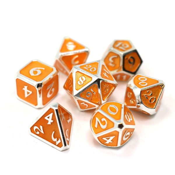 7 Piece RPG Set - Mythica Platinum Citrine by Die Hard Dice