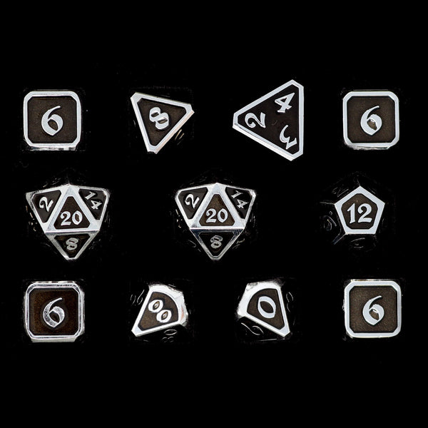 11 Piece RPG Set - Mythica Platinum Onyx by Die Hard Dice