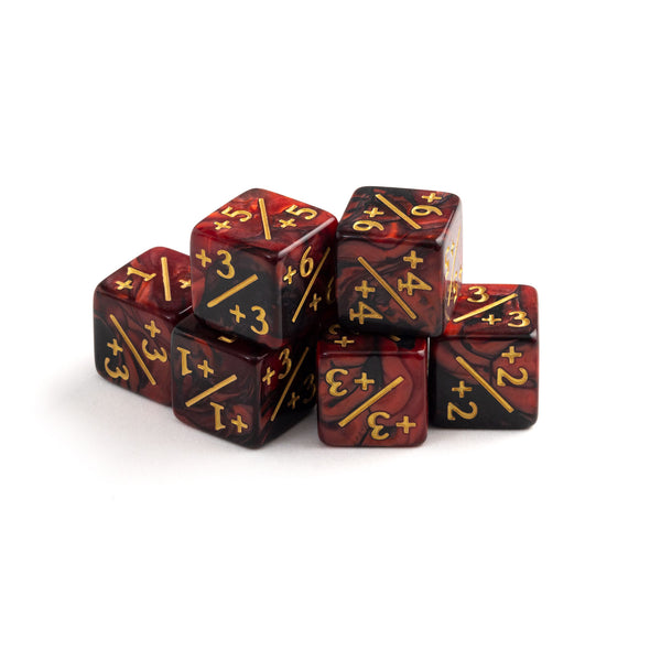 Positive 6pc Counter Set - Red Black for MTG