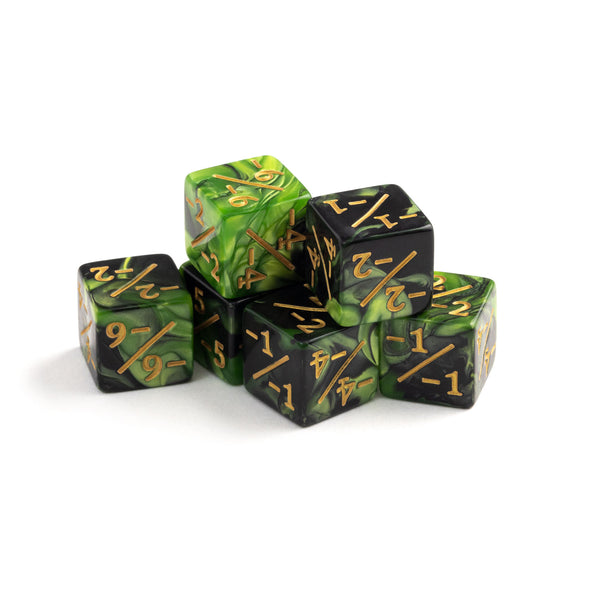 Negative 6pc Counter Set - Green Black for MTG