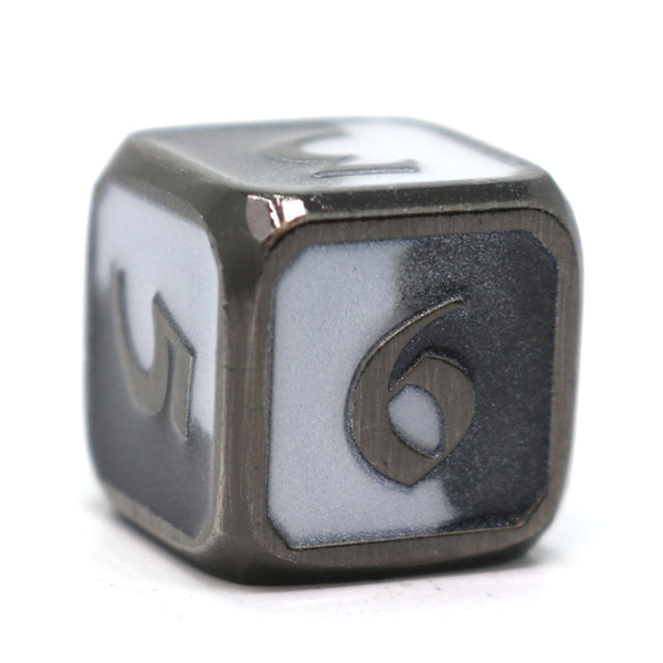 Single d6 - Mythica Spellbinder Shadesteel by Die Hard Dice