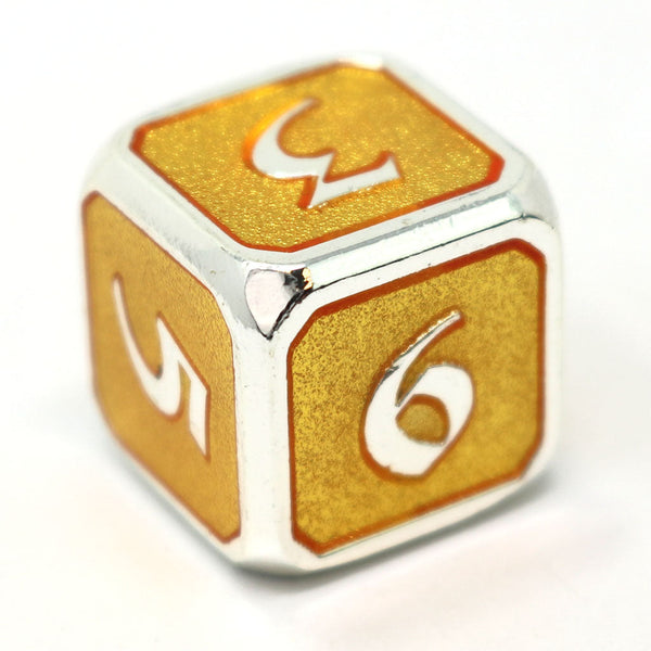 Single d6 - Mythica Platinum Topaz by Die Hard Dice