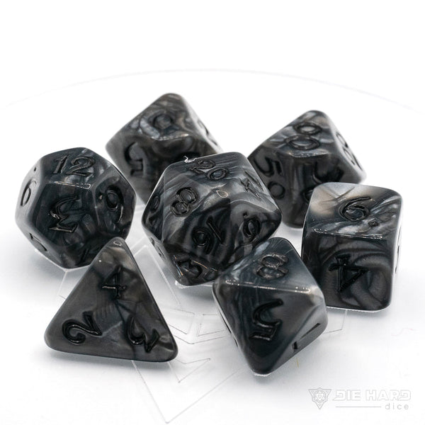 7pc RPG Set - Elessia - Shale with Black