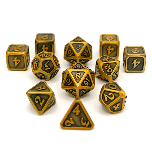 11 Piece RPG Set - Mythica Battleworn Gold by Die Hard Dice